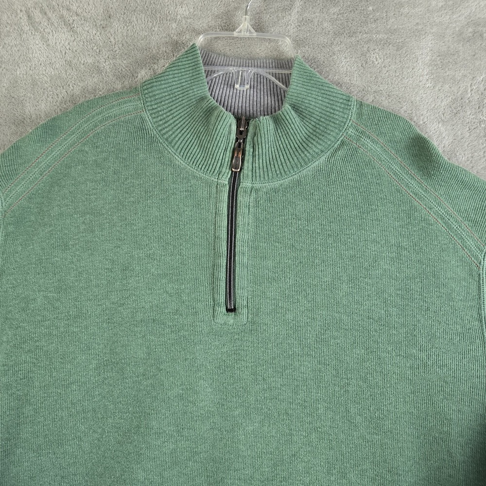 Tommy Bahama Sweatshirt Mens Green 1/4 Zip Mock Neck Long Sleeve Golf Resort - Picture 5 of 12